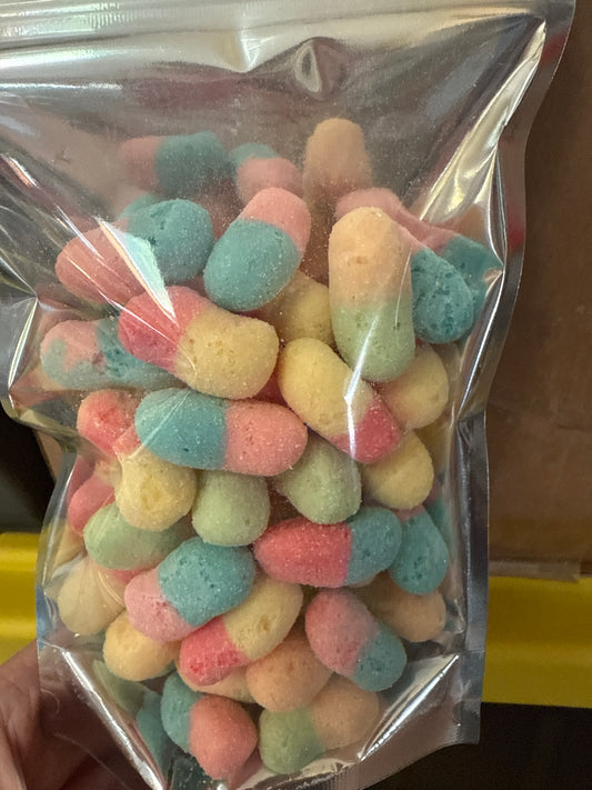 Freeze dried sour worms 3 ounces