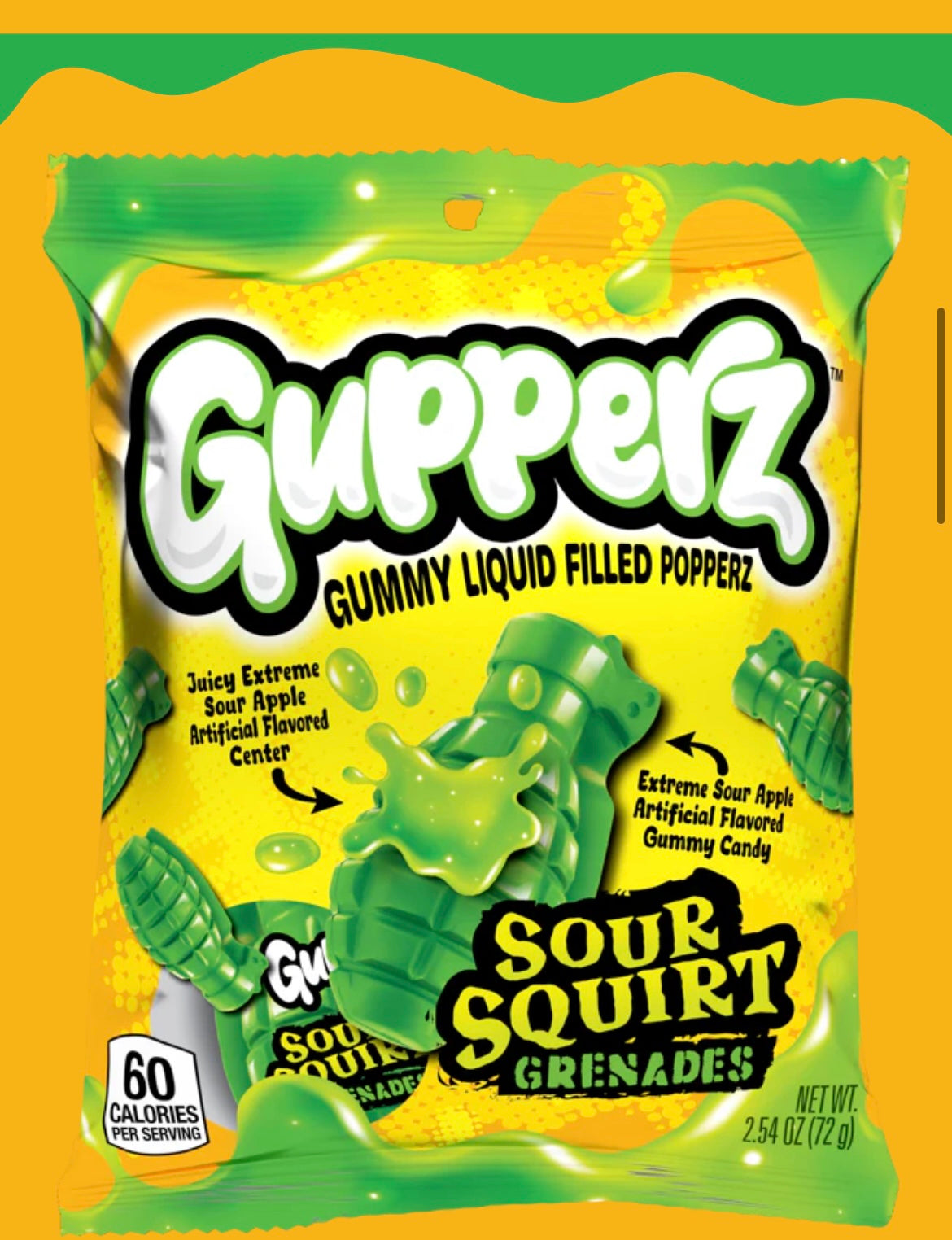 Gupperz sour apple grenade with jelly center