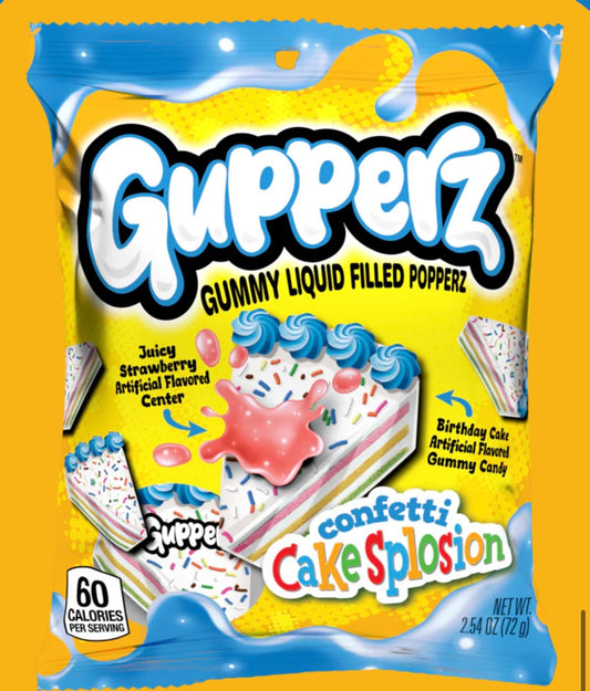 Gupperz Birthday Cake Slice with jelly center