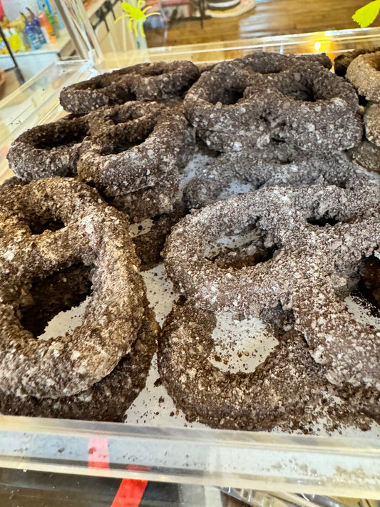 Oreo cookie crumb  coated chocolate pretzels