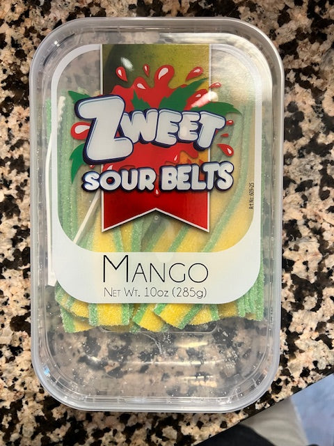 Zweet Brand Mango Sour Belts 10 oz Container (Copy)