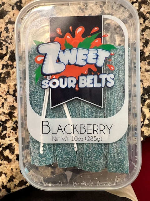 Zweet Brand BlackBerry Sour Belts 10 oz Container