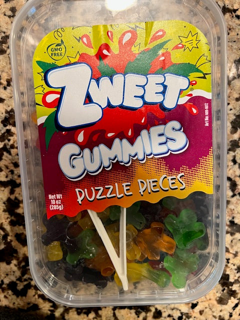 Zweet Brand Gummy Puzzle Pieces 10 oz Container