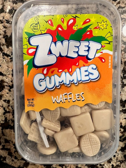 Zweet Brand Waffle Gummies 10 oz Container