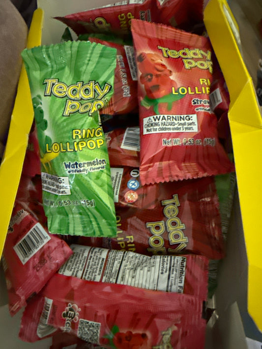 Teddy Pop Ring Lollipops